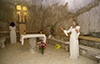 Miniatura della scheda Pellegrinaggio al santuario della Santissima Trinità: vestizione delle #zitelle# nella cappella del Crocifisso
